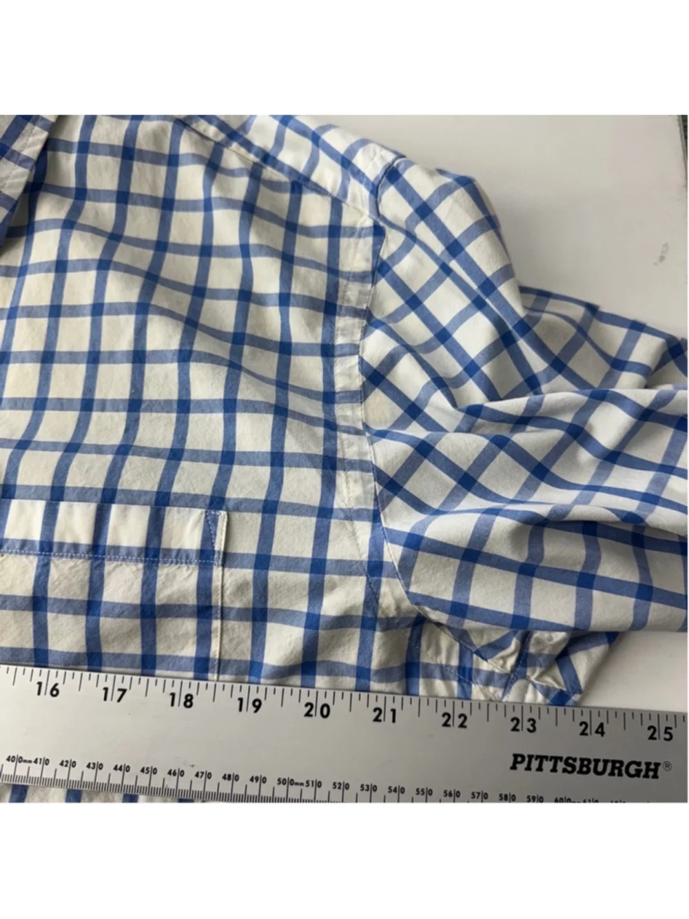 J.Crew Button Down Woven Shirt Mens L Large Blue White Check Long Sleeve Casual
